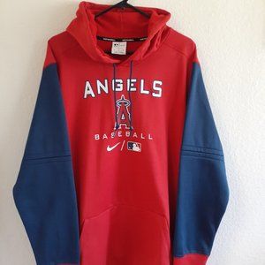 Men's Los Angeles Angels Nike Red/Navy Authentic Collection Performance Hoodie